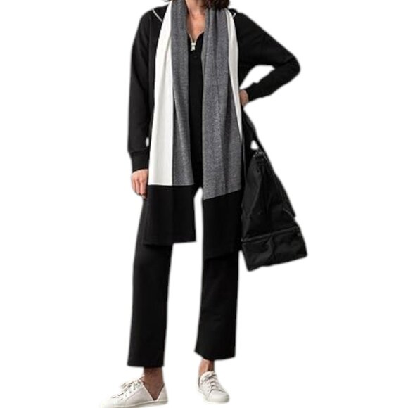 zestt Dreamsoft Colorblock Organic Cotton Travel Scarf, Wrap Gray, White, Black - Picture 7 of 7